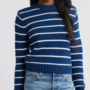 Madewell Navy and White Striped Sweater